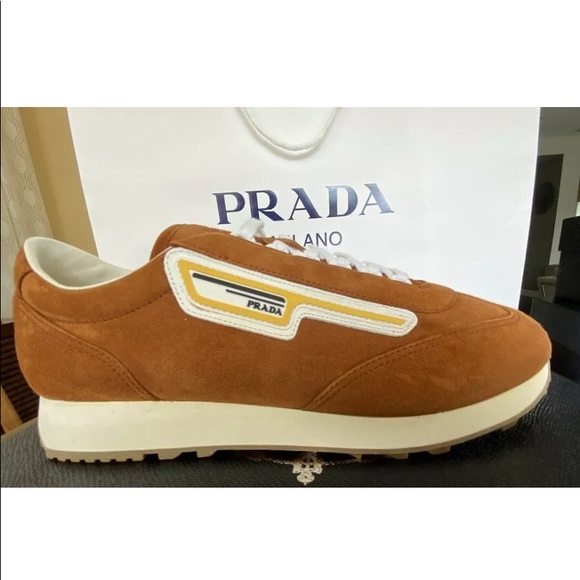 Prada Comoscio Men's Brown Suede Athletic sneaker - Picture 1 of 10